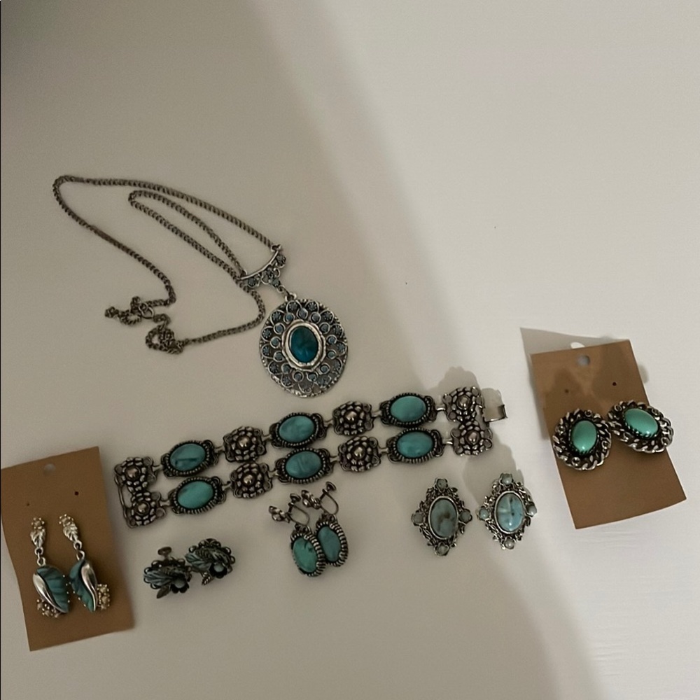Turquoise and Silver Jewelry Set
